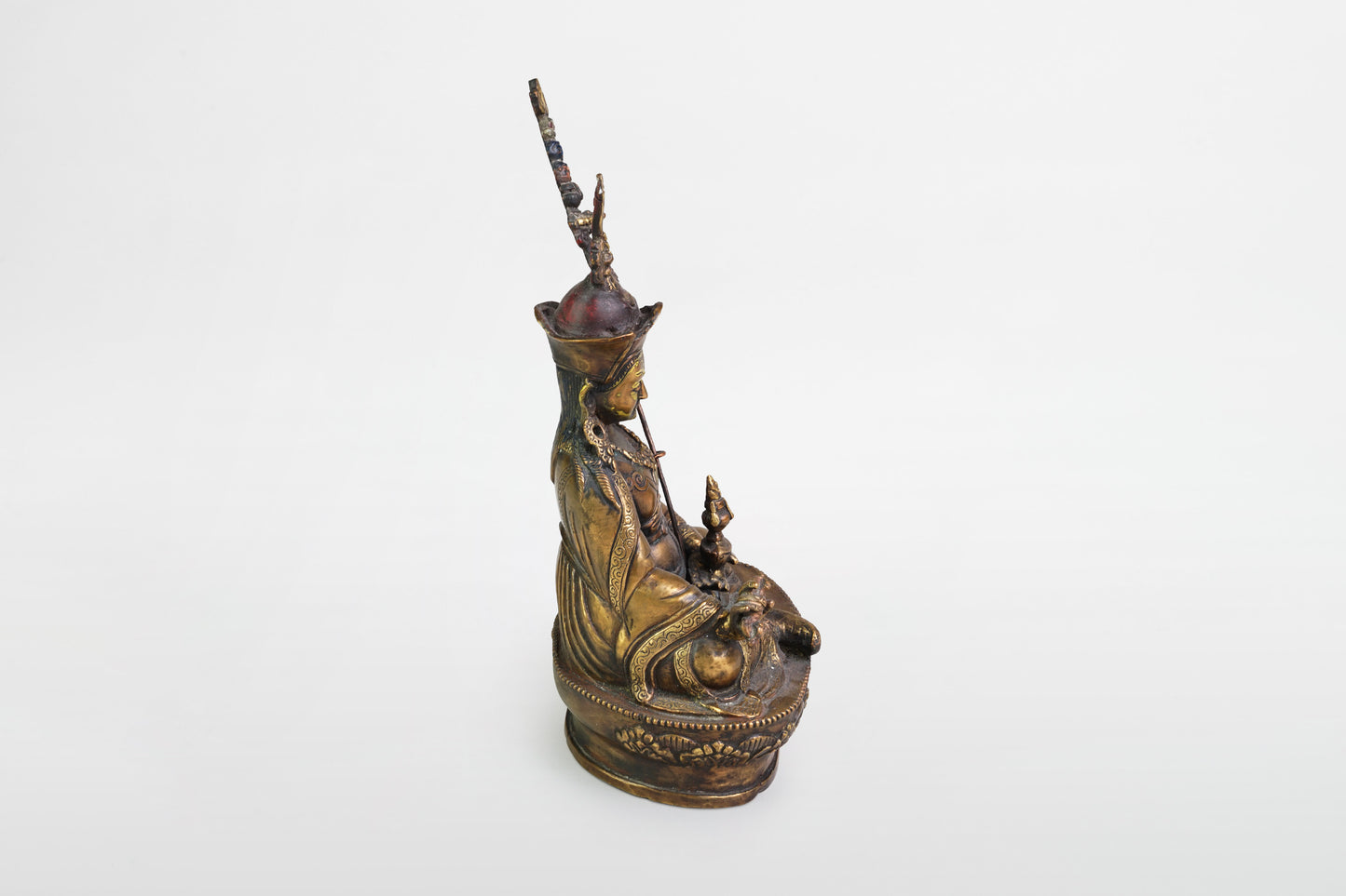 Vergoldete Bronzefigur von Padmasabhava – Tibet, ca. 1800