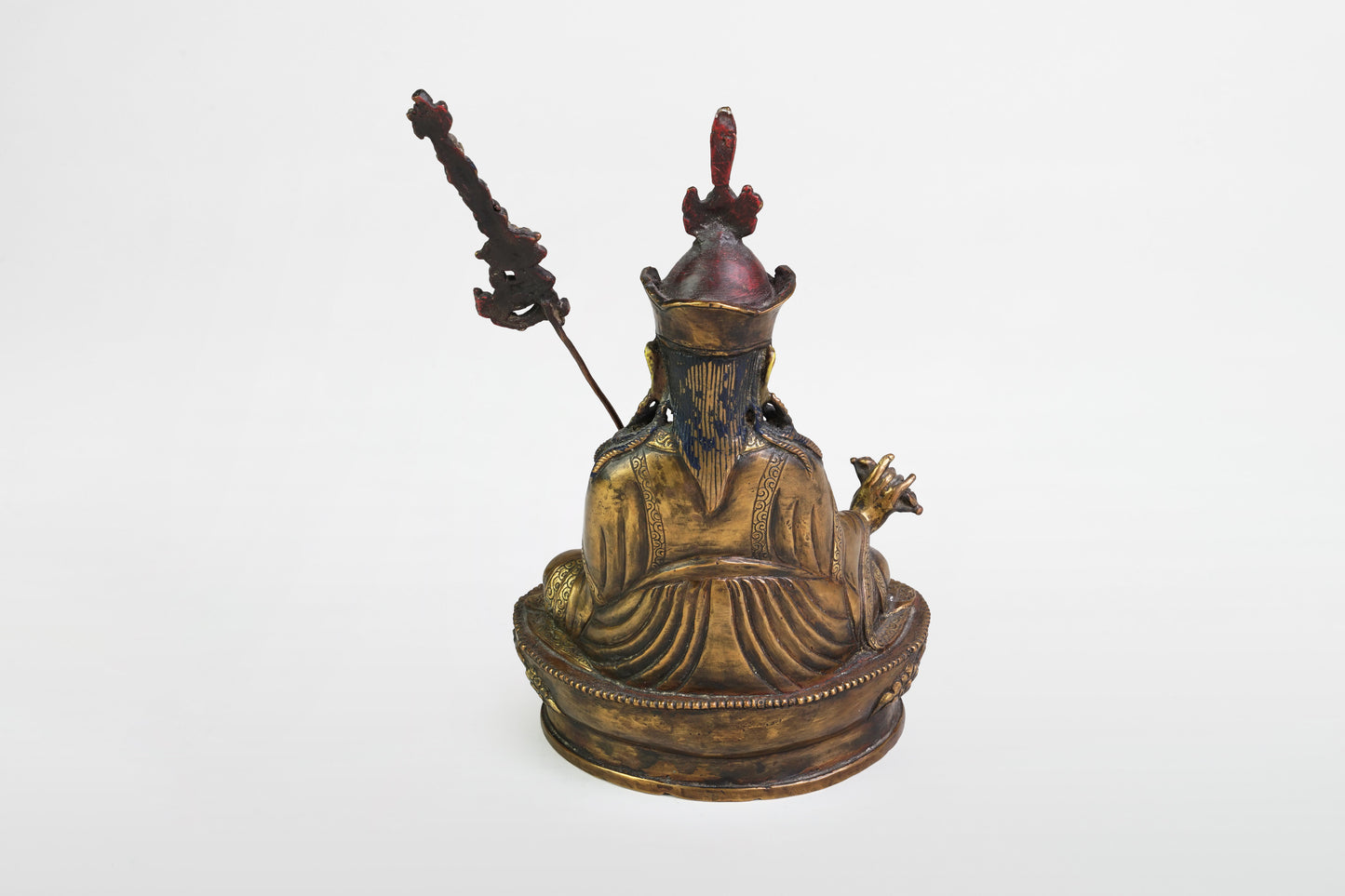 Vergoldete Bronzefigur von Padmasabhava – Tibet, ca. 1800