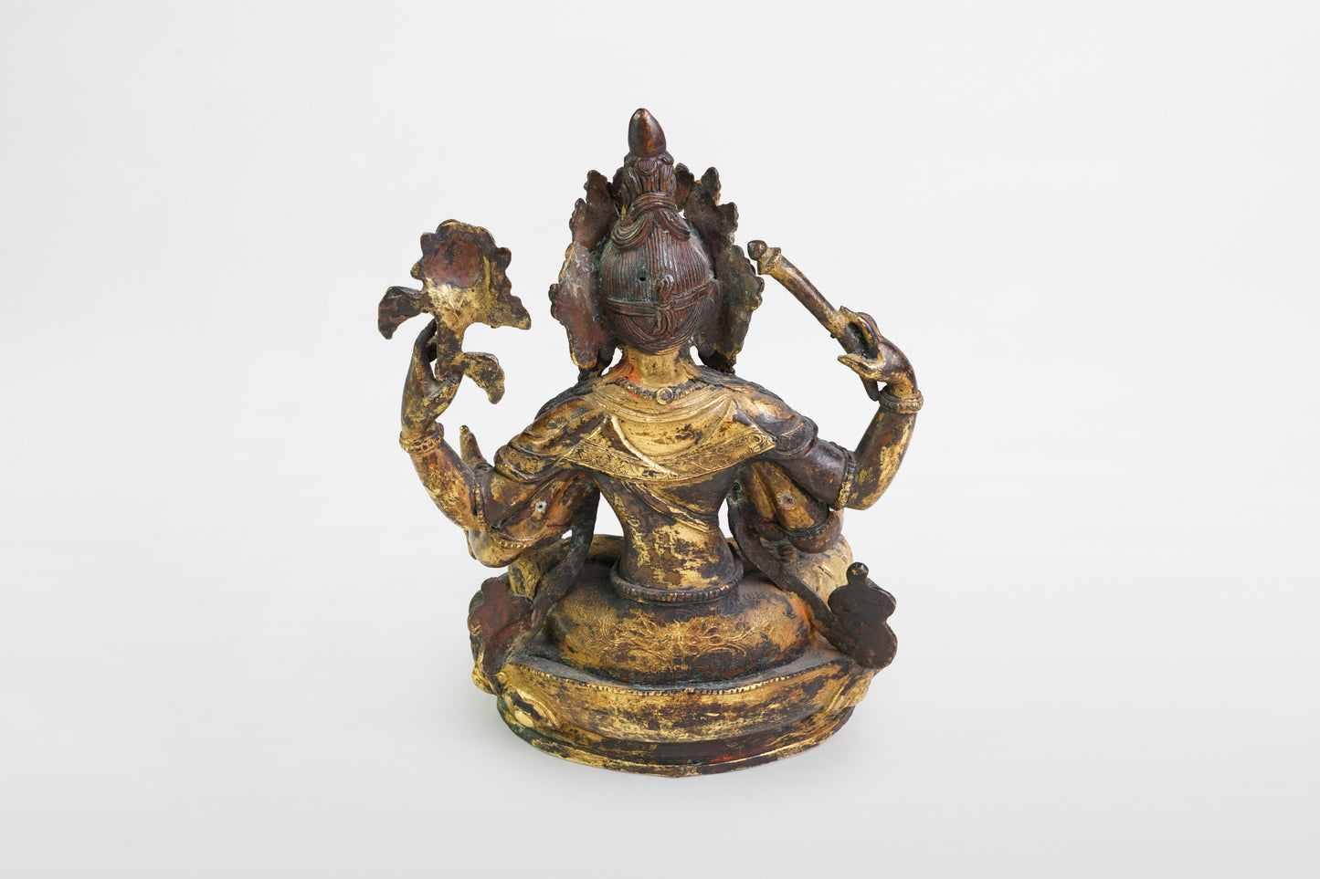 Goldene Bronzestatuette von Vasudhara - Nepal, 19. Jahrhundert