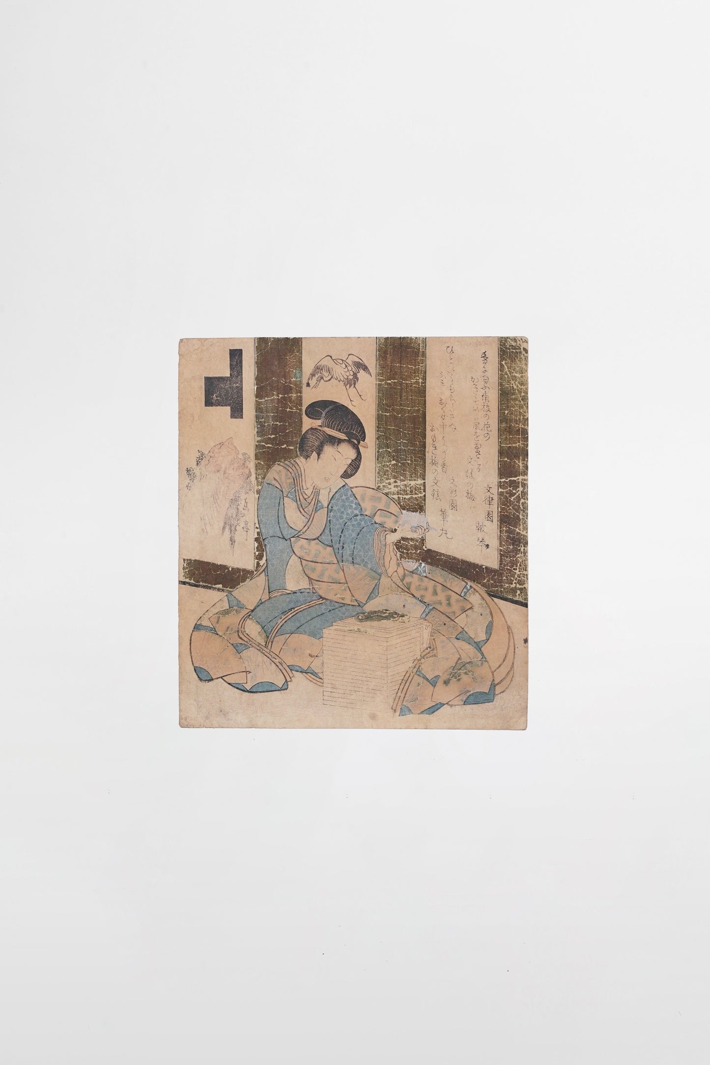 Yashima Gakutei: Gedichte schreibende Dame unter Blüten – Japan, frühes 19. Jahrhundert
