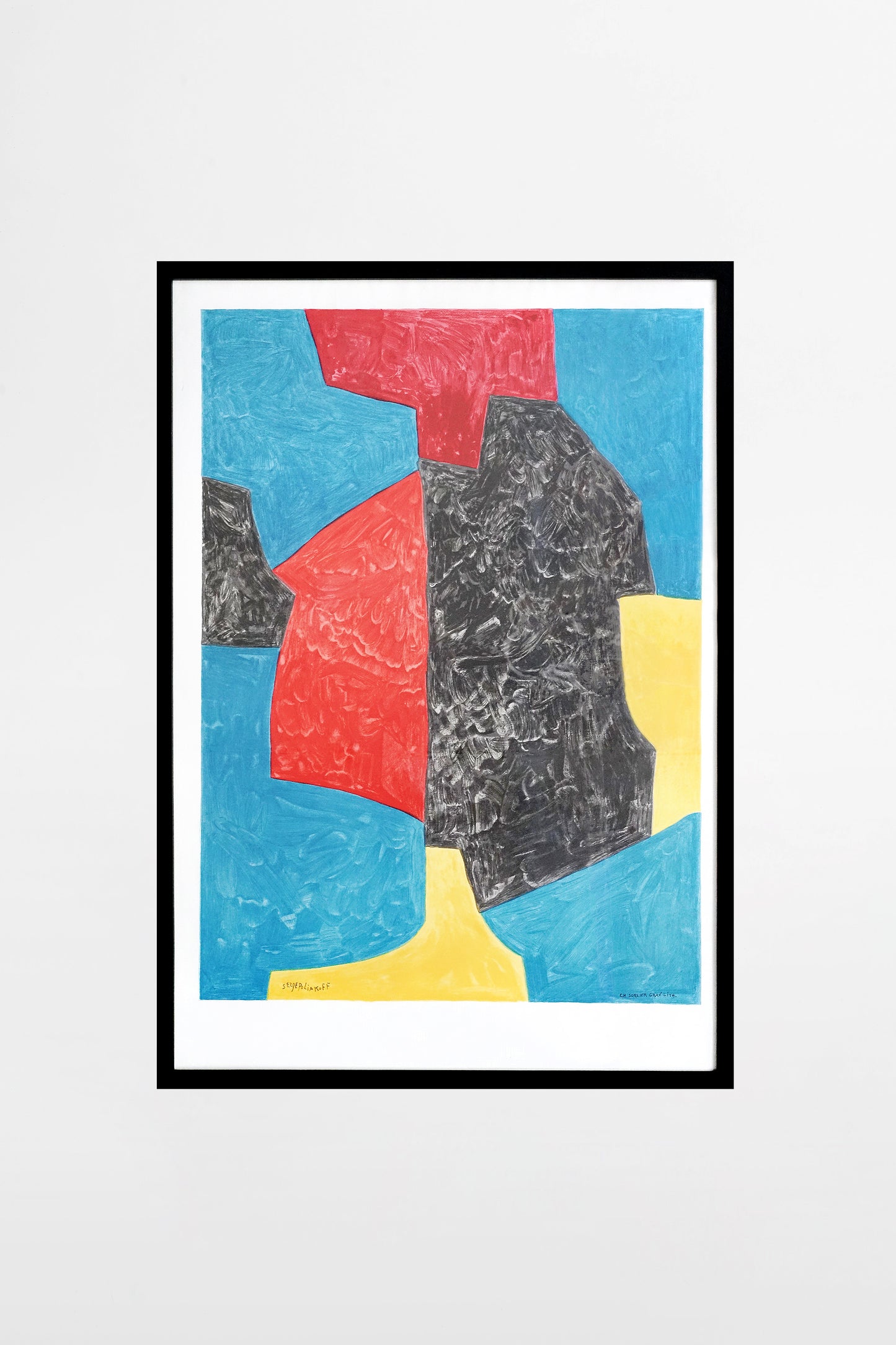 Serge Poliakoff: Komposition Rot, Blau und Schwarz – Frankreich, ca. 1960