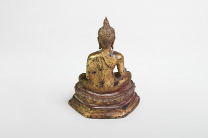 Bronzefigur des Buddha Shakyamuni, Ayutthaya-Stil, Gold – Thailand, ca. 19. Jahrhundert