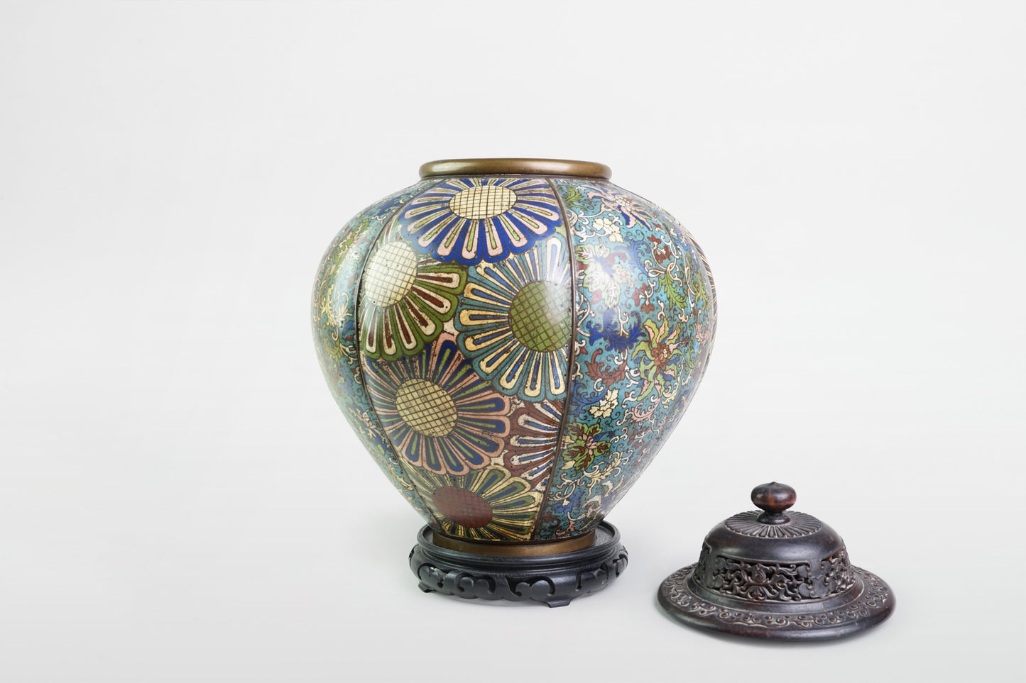 Cloisonné-Ingwerglas aus Bronze – Japan, Edo-Zeit