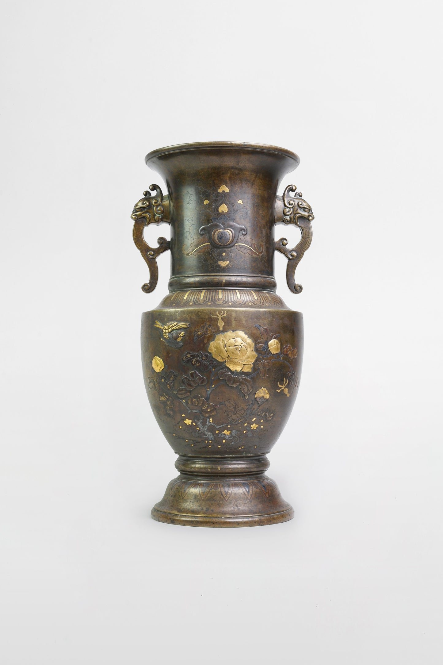 Vase aus Bronze mit Goldverzierungen - Japan, Edo-Zeit