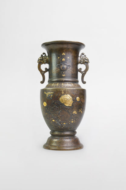 Vase aus Bronze mit Goldverzierungen - Japan, Edo-Zeit
