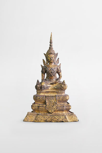 Buddha aus vergoldeter Bronze – Thailand, 19. Jahrhundert