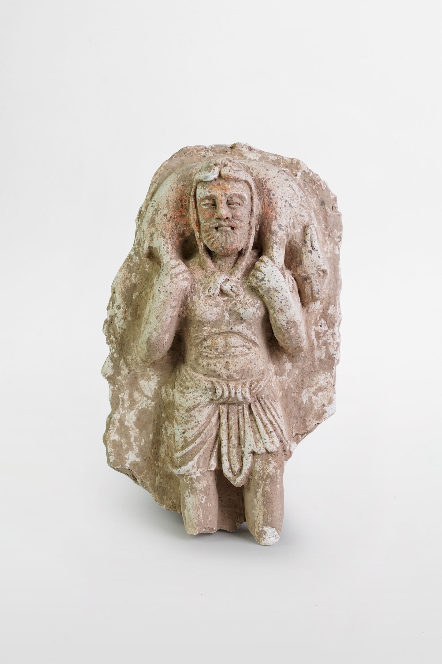 Gandharanisches Freskenfragment des Herakles – Indien, 3.–4. Jahrhundert