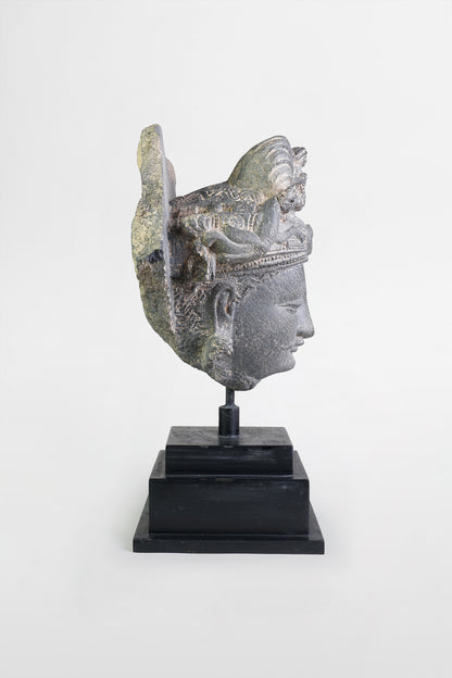 Gandharanischer Bodhisattva-Kopf – Indien, 2.–3. Jahrhundert