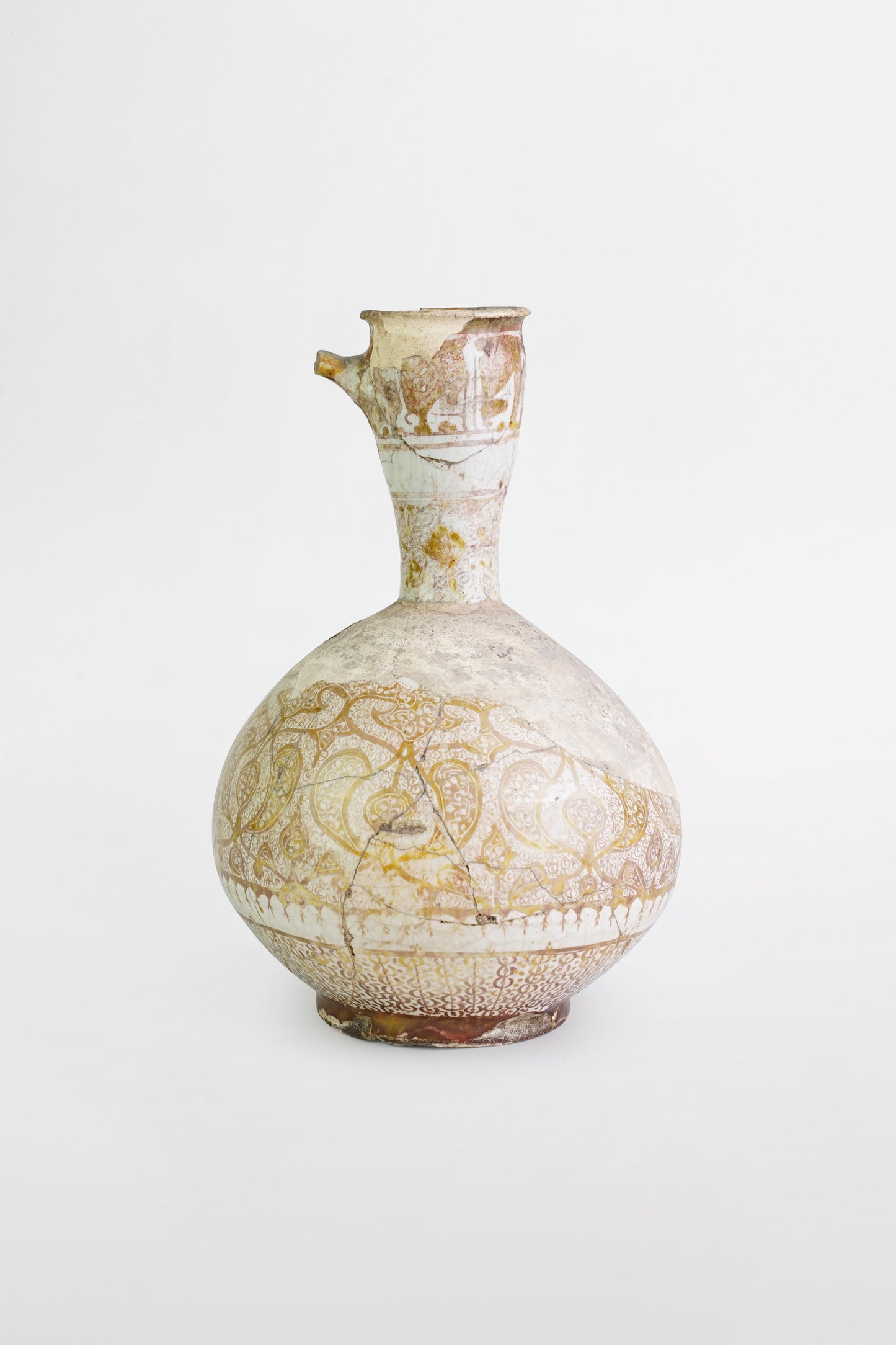 Keramikflasche, Kashan – Zentraliran, frühes 13. Jahrhundert