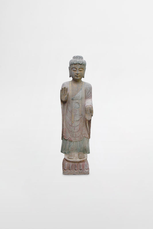 Limestone Buddha statue – China, Tang dynasty, 7th–10th century