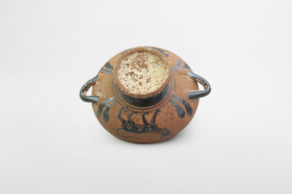 Schwarz glasierte Kylix mit laufendem nackten Athleten – Griechenland, 5. Jahrhundert v. Chr.