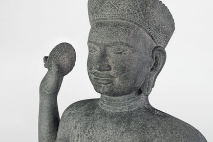 Seltene und bedeutende Statue von Vishnu, Khmer, Pre-Rup-Stil – Kambodscha, 10. Jahrhundert