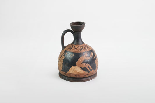 Attic black glazed and painted lekythos – Greece, 5th century BC