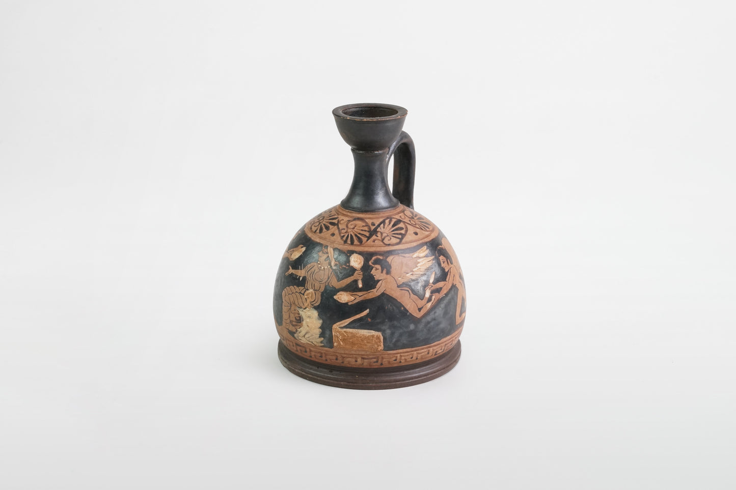 Attic black glazed and painted lekythos – Greece, 5th century BC