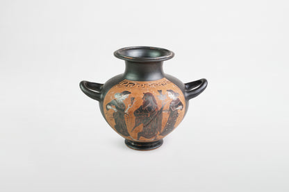 Attic black glazed and painted three-handled hydria – Greece, 5th century BC