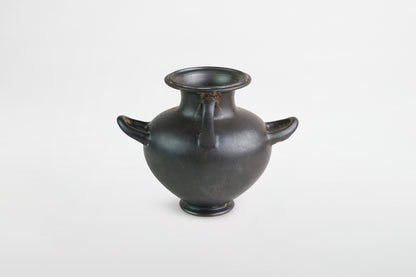 Attic black glazed and painted three-handled hydria – Greece, 5th century BC