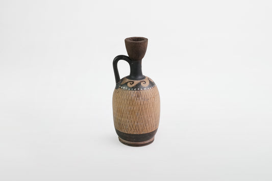 Attic black glazed, painted and engraved lekythos – Greece, 5th century