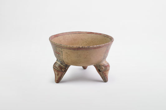 Dreibeinige Zeremonienschale aus Terrakotta, spätklassische Periode, Maya-Kultur – Mexiko, ca. 7.–10. Jahrhundert