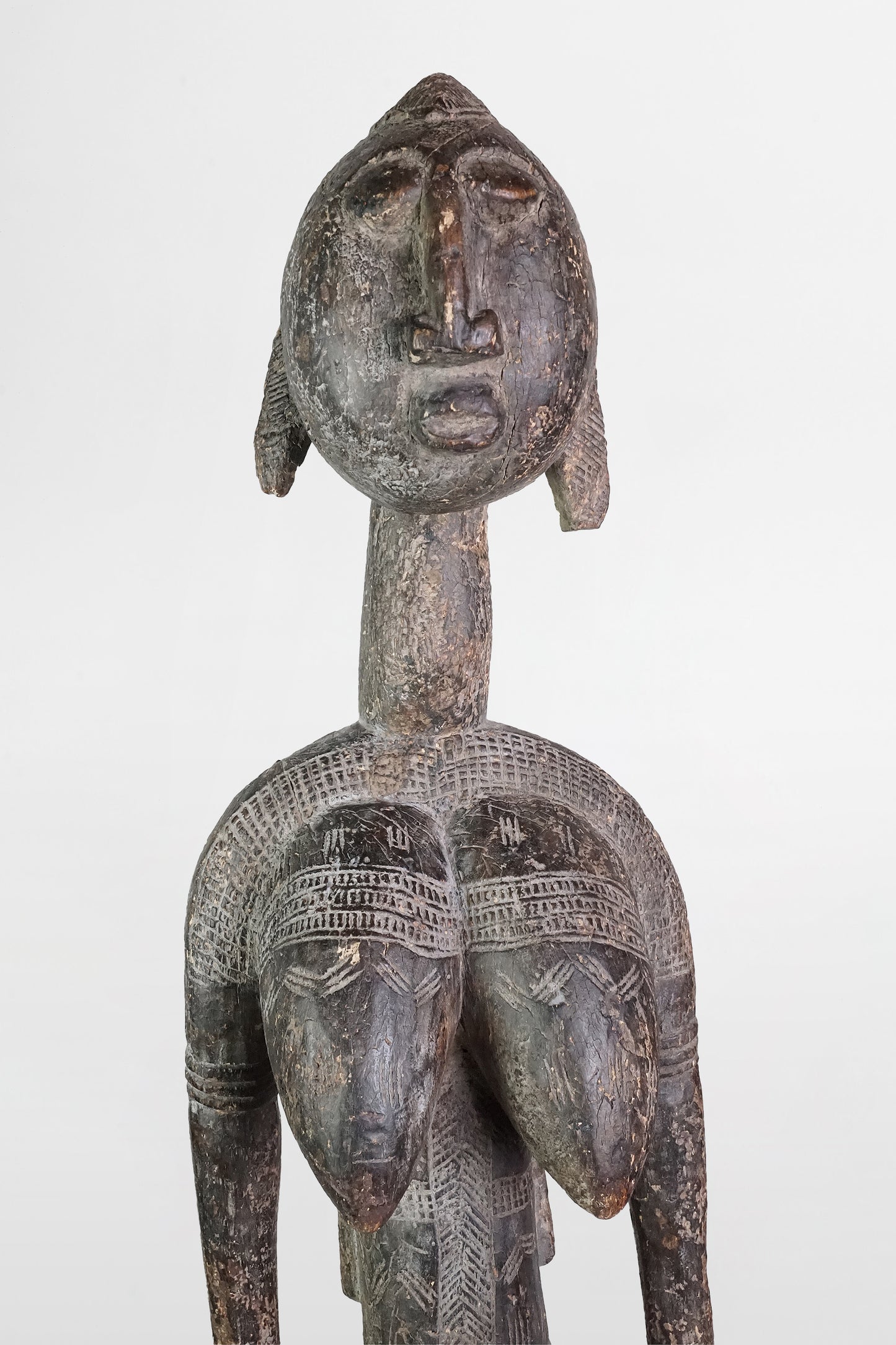 Holzstatue einer Mutter mit Kind, Dogon-Kultur – Mali, frühes 20. Jahrhundert