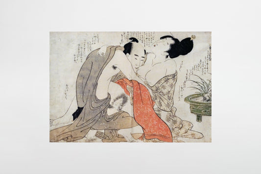 Kitagawa Utamaro: Heimliche Affäre zwischen einem verheirateten Mann und einer verheirateten Frau; Shunga – Japan, ca. 1799