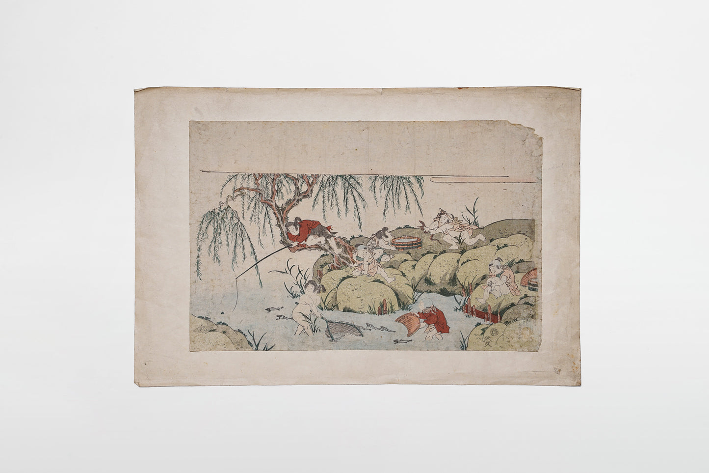 Katsushika Hokusai: Szene am Flussufer – Japan, 19. Jahrhundert