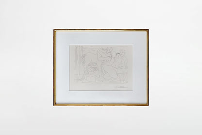 Pablo Picasso: Sculptor and His Model with a Sculpted Group Representing a Centaur Embracing a Woman – France, 1933