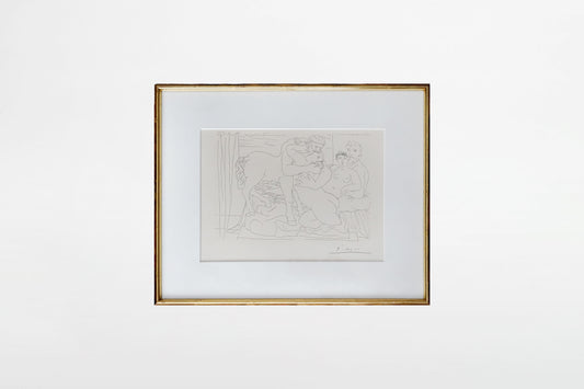 Pablo Picasso: Sculptor and His Model with a Sculpted Group Representing a Centaur Embracing a Woman – France, 1933